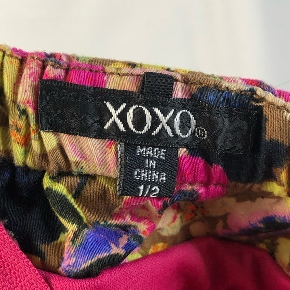 XOXO Pink Floral Corset Bust Strapless Fit & Flare Mini Dress 2 - Picture 4 of 4